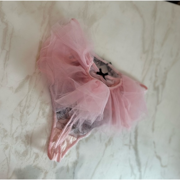 NWT Victoria’s Secret Dream Angels pink and black lace tulle panty - Picture 4 of 6